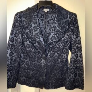 J. Jill Women’s Textured Floral Black Blazer Size 10